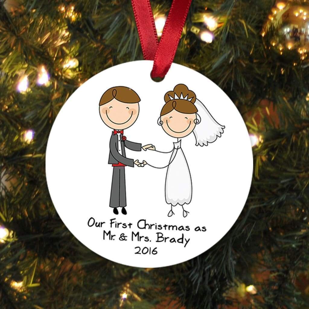 Our First Christmas Ornament - Personalized Wedding Gift – Joyful Moose